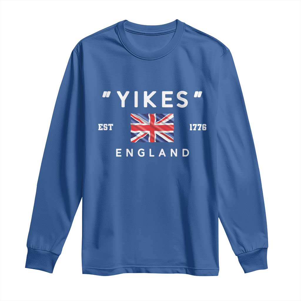 Funny Yikes England 1776 Long Sleeve Shirt 4th Of July USA Union Jack Flag - Wonder Print Shop