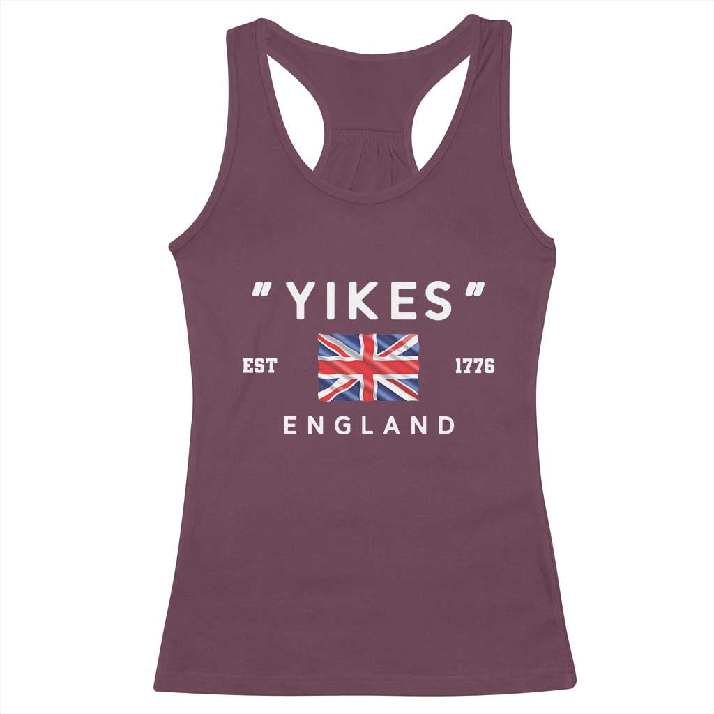 Funny Yikes England 1776 Racerback Tank Top 4th Of July USA Union Jack Flag - Wonder Print Shop