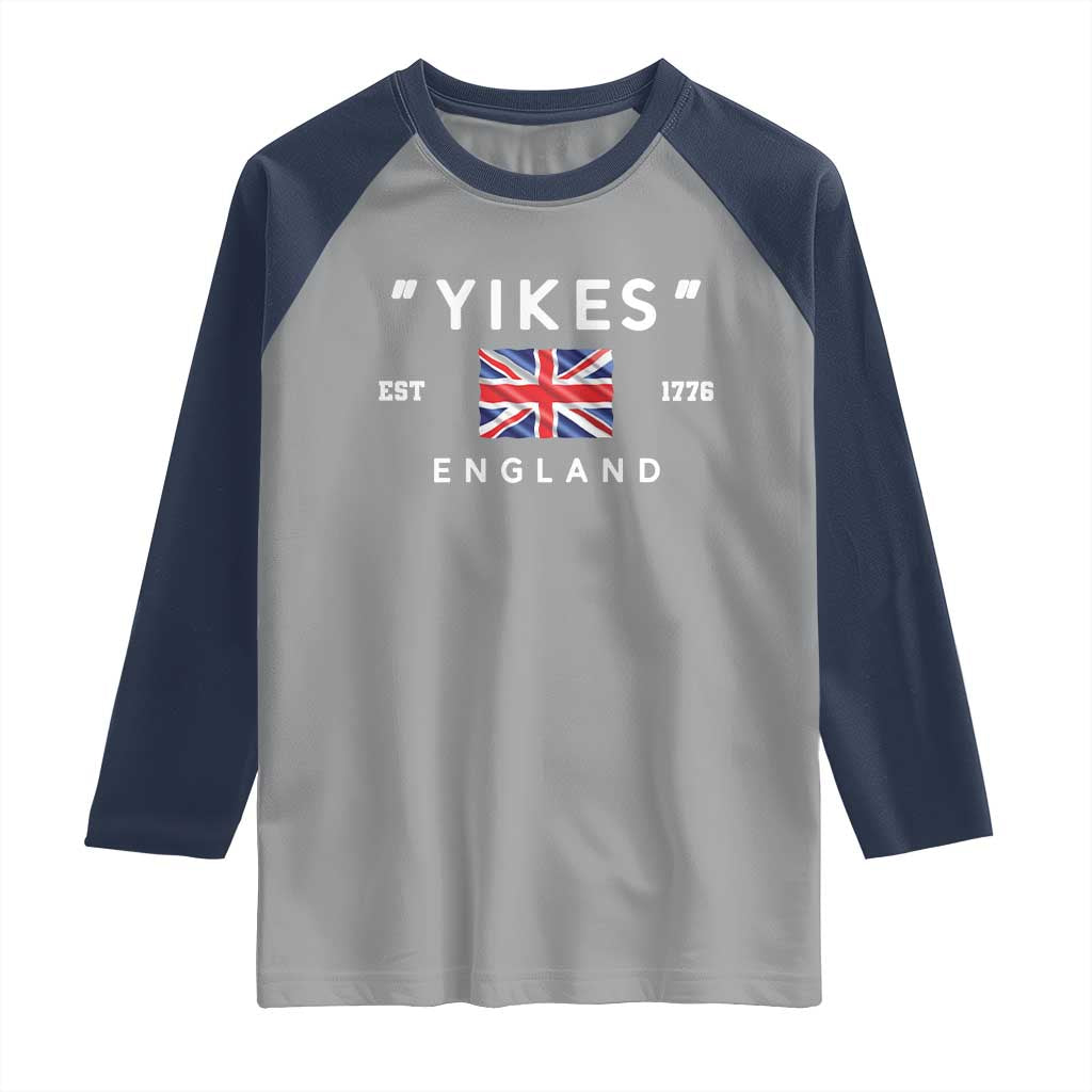 Funny Yikes England 1776 Raglan Shirt 4th Of July USA Union Jack Flag - Wonder Print Shop
