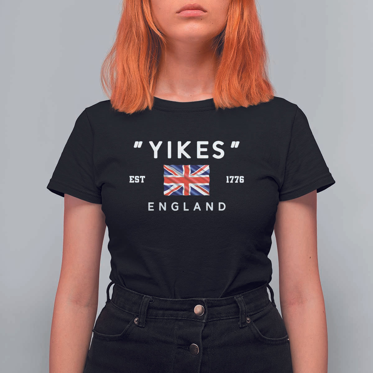 Funny Yikes England 1776 T Shirt For Women 4th Of July USA Union Jack Flag - Wonder Print Shop