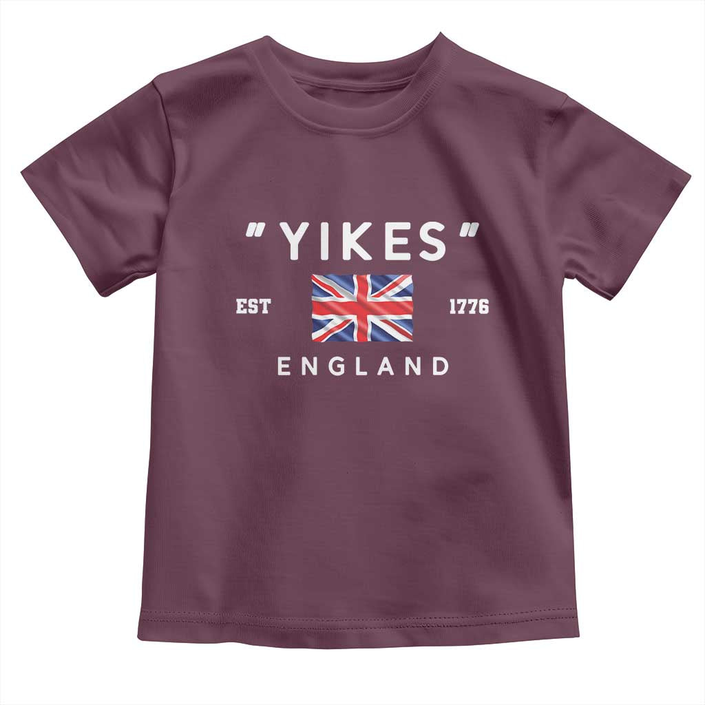Funny Yikes England 1776 Toddler T Shirt 4th Of July USA Union Jack Flag - Wonder Print Shop