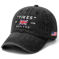 Funny Yikes England 1776 Washed Cotton Baseball Cap 4th Of July USA Union Jack Flag