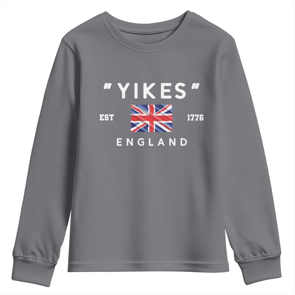 Funny Yikes England 1776 Youth Sweatshirt 4th Of July USA Union Jack Flag - Wonder Print Shop