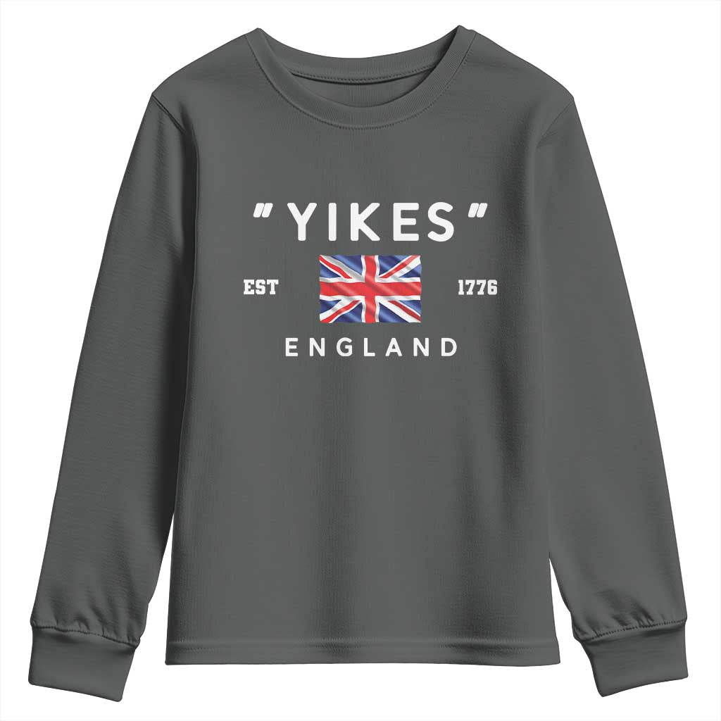 Funny Yikes England 1776 Youth Sweatshirt 4th Of July USA Union Jack Flag - Wonder Print Shop