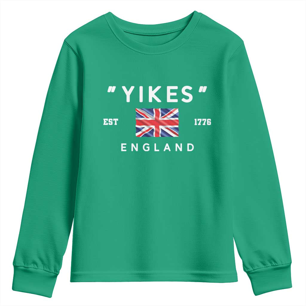 Funny Yikes England 1776 Youth Sweatshirt 4th Of July USA Union Jack Flag - Wonder Print Shop