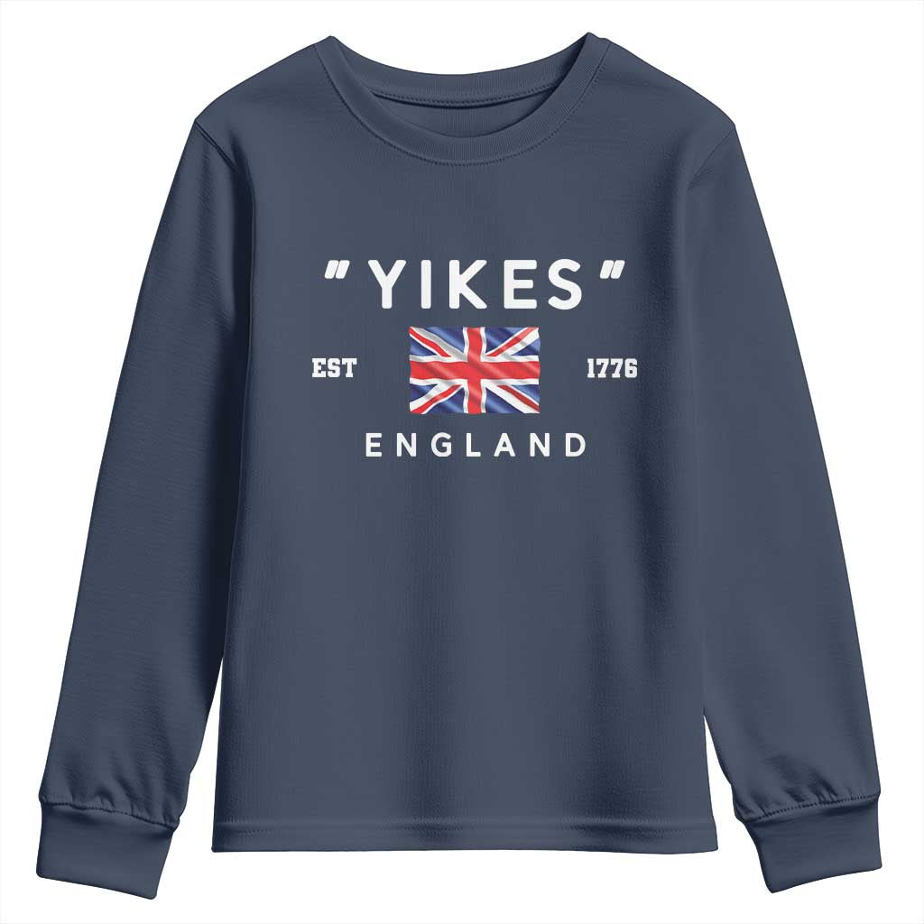 Funny Yikes England 1776 Youth Sweatshirt 4th Of July USA Union Jack Flag - Wonder Print Shop