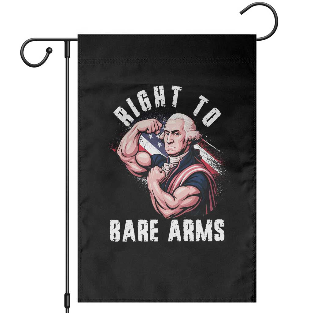 Funny Right To Bare Arms Garden Flag 4th Of July Gym George Washington - Wonder Print Shop