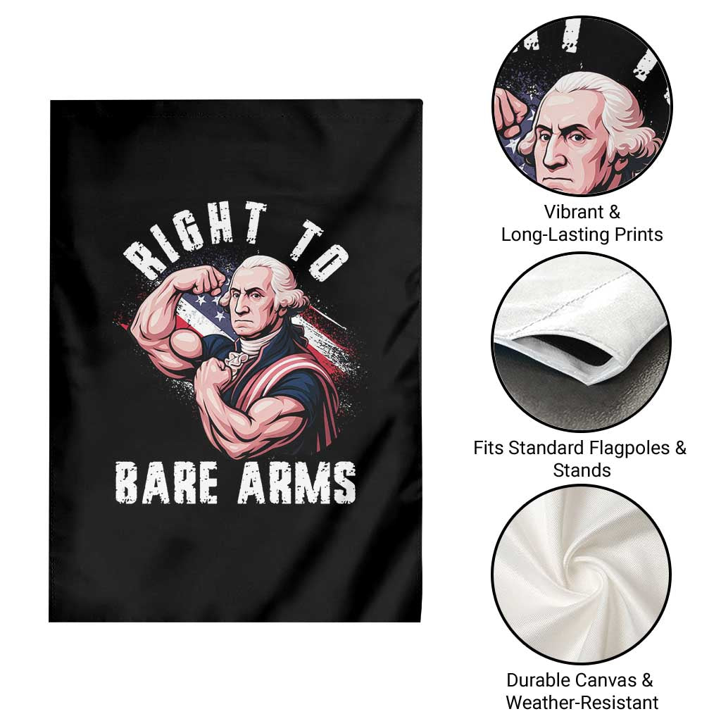 Funny Right To Bare Arms Garden Flag 4th Of July Gym George Washington - Wonder Print Shop