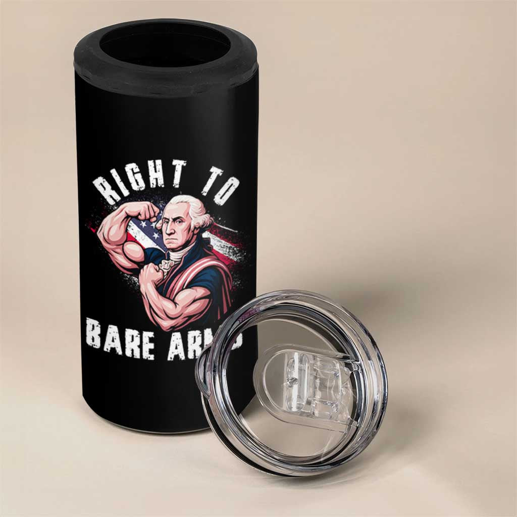 Funny Right To Bare Arms 4 in 1 Can Cooler Tumbler 4th Of July Gym George Washington - Wonder Print Shop