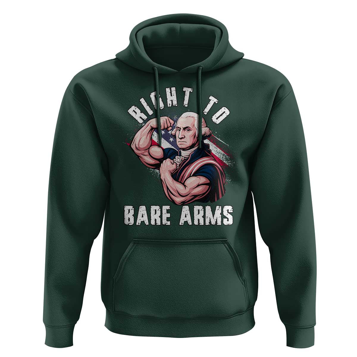 Funny Right To Bare Arms Hoodie 4th Of July Gym George Washington - Wonder Print Shop