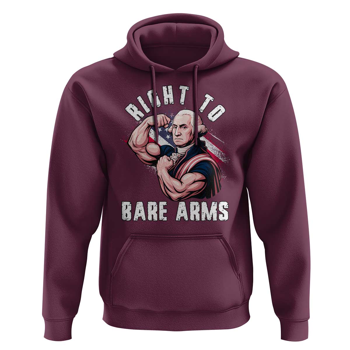 Funny Right To Bare Arms Hoodie 4th Of July Gym George Washington - Wonder Print Shop