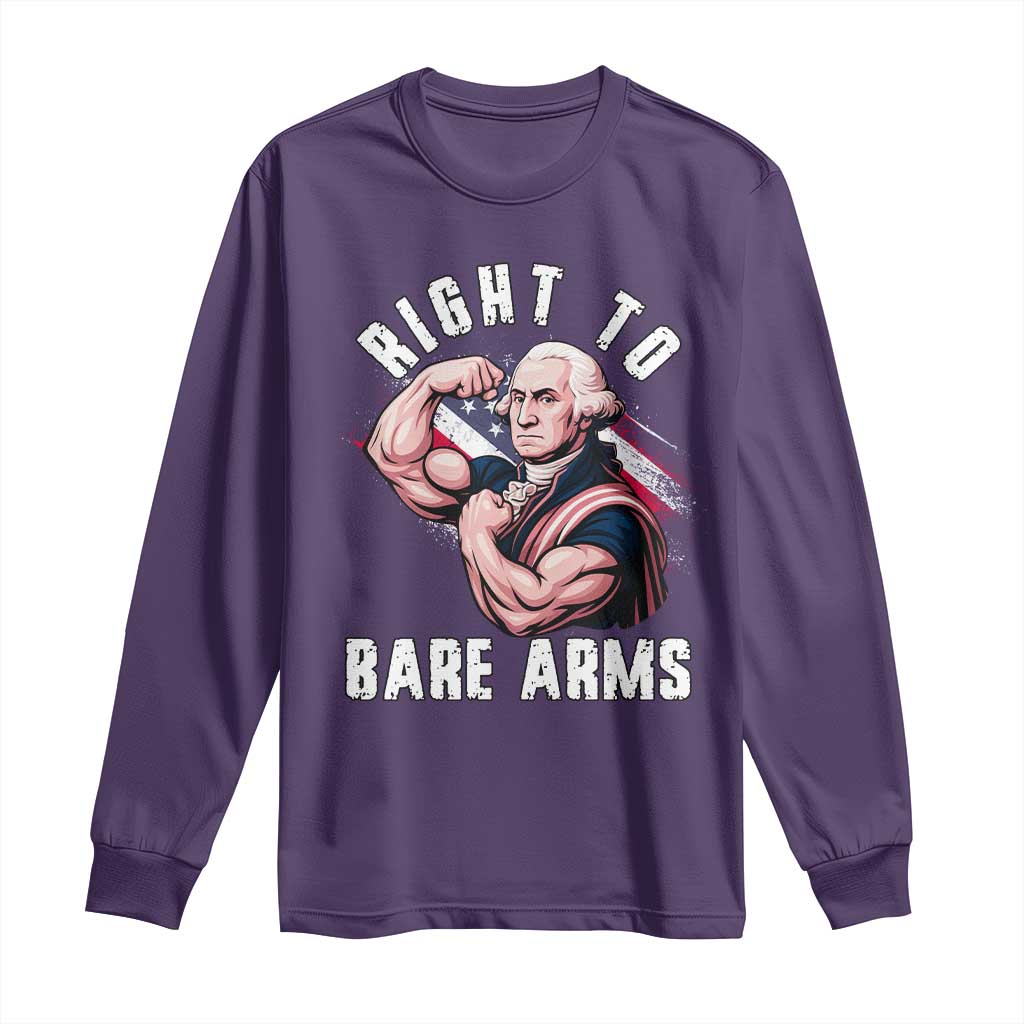 Funny Right To Bare Arms Long Sleeve Shirt 4th Of July Gym George Washington - Wonder Print Shop