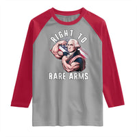 Funny Right To Bare Arms Raglan Shirt 4th Of July Gym George Washington - Wonder Print Shop