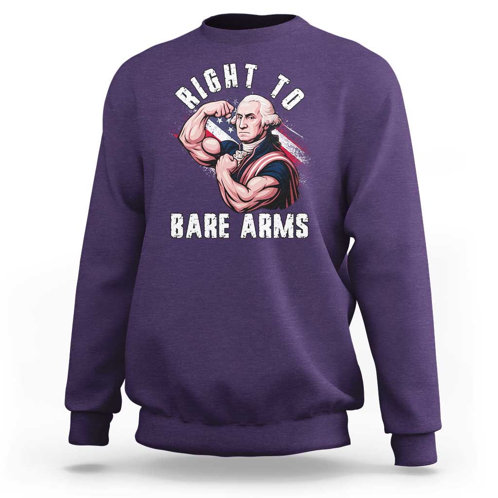 Funny Right To Bare Arms Sweatshirt 4th Of July Gym George Washington - Wonder Print Shop