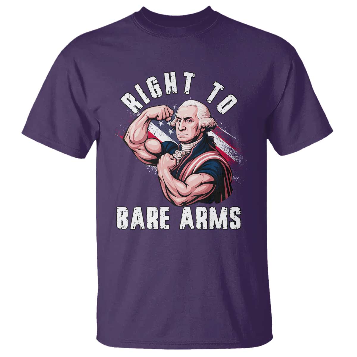Funny Right To Bare Arms T Shirt 4th Of July Gym George Washington - Wonder Print Shop