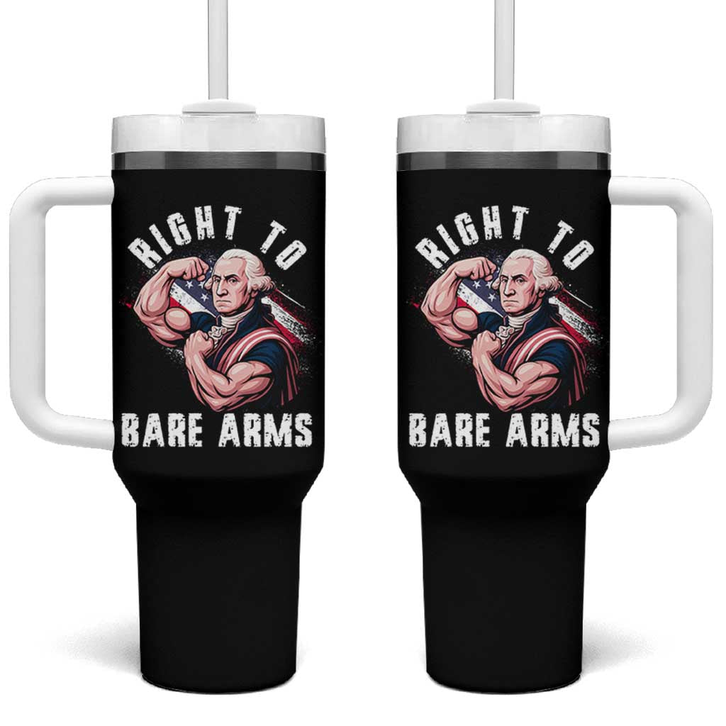 Funny Right To Bare Arms Tumbler With Handle 4th Of July Gym George Washington - Wonder Print Shop