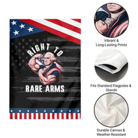 Funny Right To Bare Arms Patriotic Garden Flag 4th Of July Gym George Washington