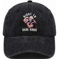Funny Right To Bare Arms Washed Cotton Baseball Cap 4th Of July Gym George Washington