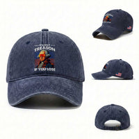 Funny Its Only Treason If You Lose George Washington Washed Cotton Baseball Cap 4th Of July