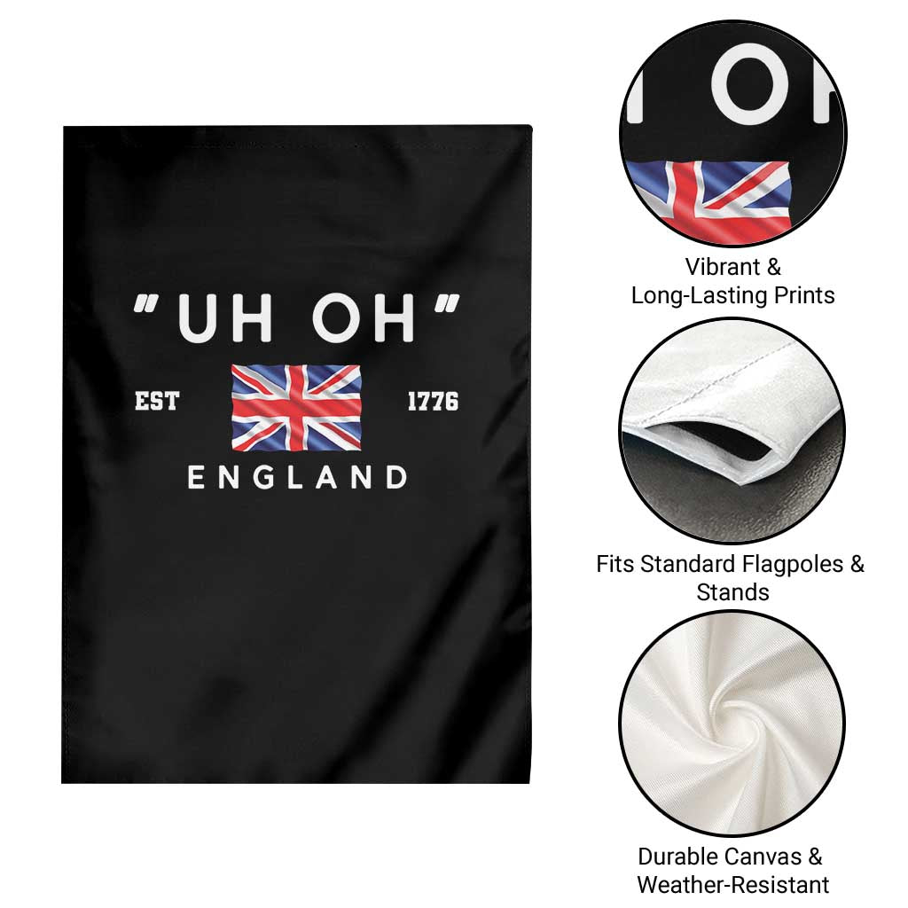 Funny Uh Oh England 1776 Garden Flag 4th Of July USA Union Jack Flag - Wonder Print Shop