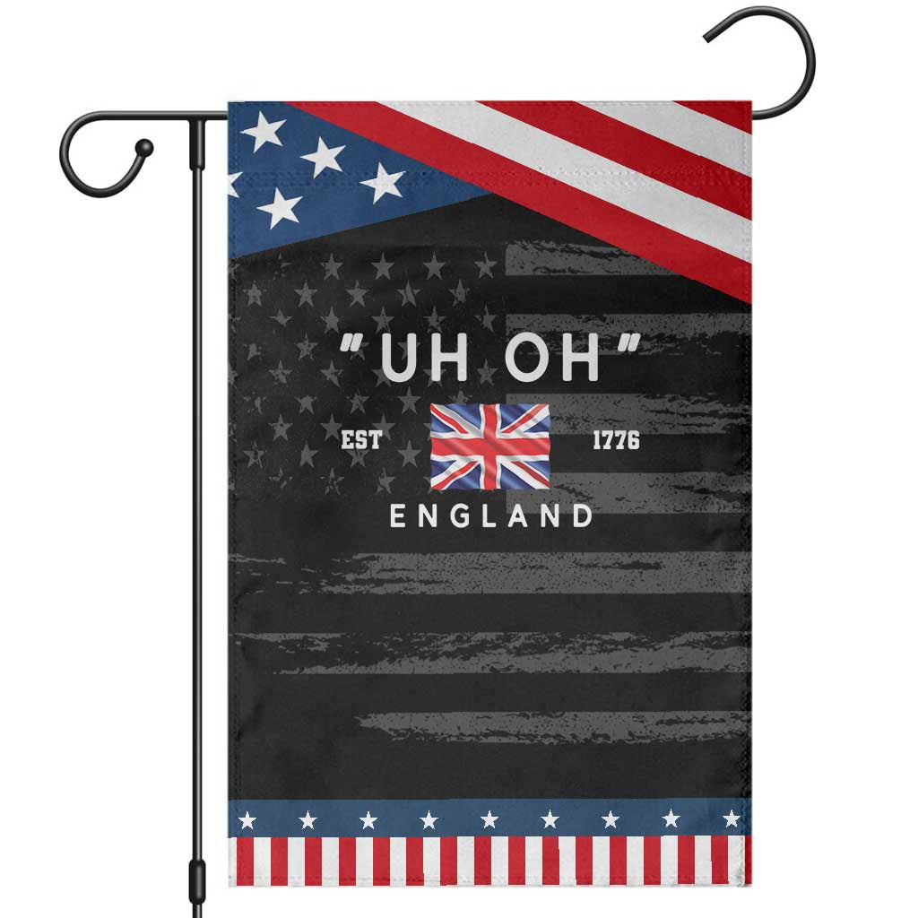 Funny Uh Oh England 1776 Garden Flag 4th Of July USA Union Jack Flag