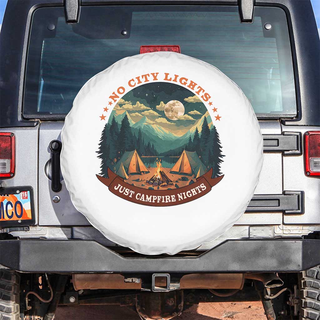 Funny No City Lights Just Campfire Nights Spare Tire Cover