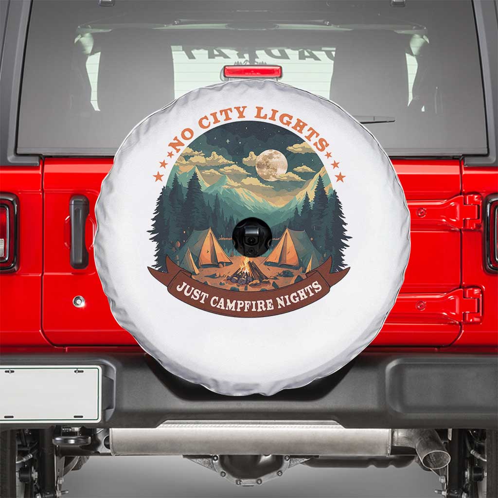Funny No City Lights Just Campfire Nights Spare Tire Cover