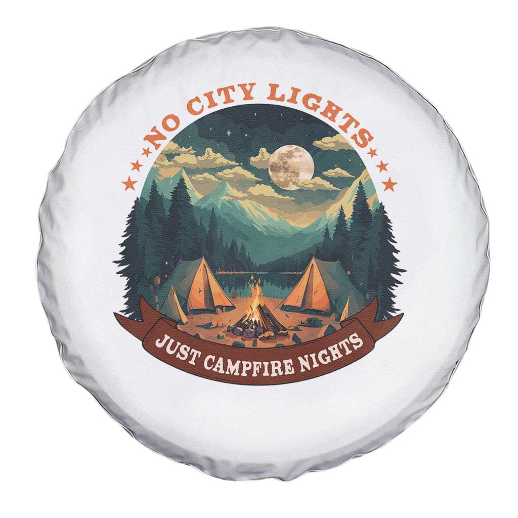 Funny No City Lights Just Campfire Nights Spare Tire Cover