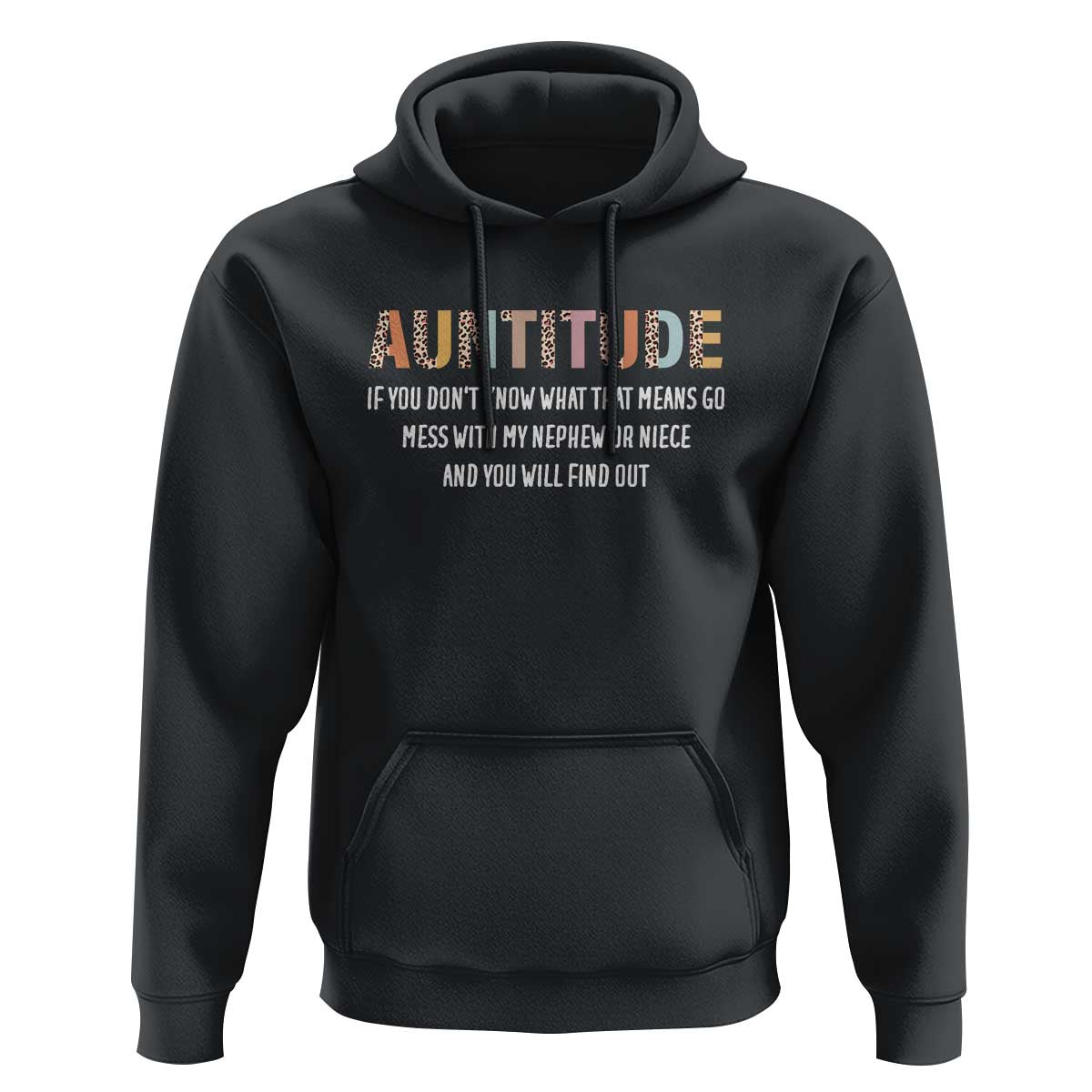 Funny Aunt Hoodie Auntitude Leopard Nephew Niece - Wonder Print Shop