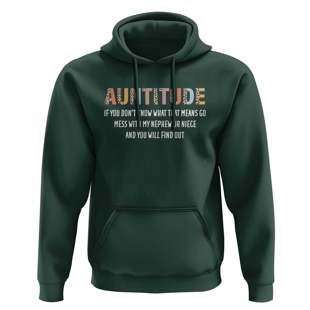 Funny Aunt Hoodie Auntitude Leopard Nephew Niece - Wonder Print Shop