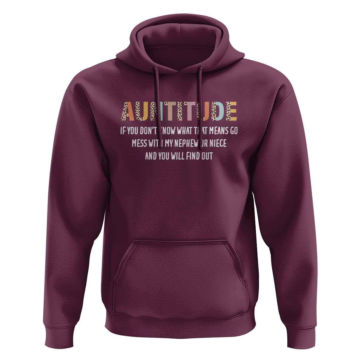 Funny Aunt Hoodie Auntitude Leopard Nephew Niece - Wonder Print Shop