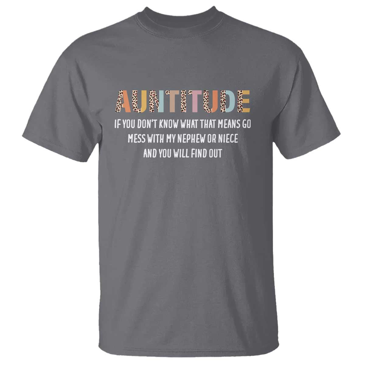 Funny Aunt T Shirt Auntitude Leopard Nephew Niece - Wonder Print Shop