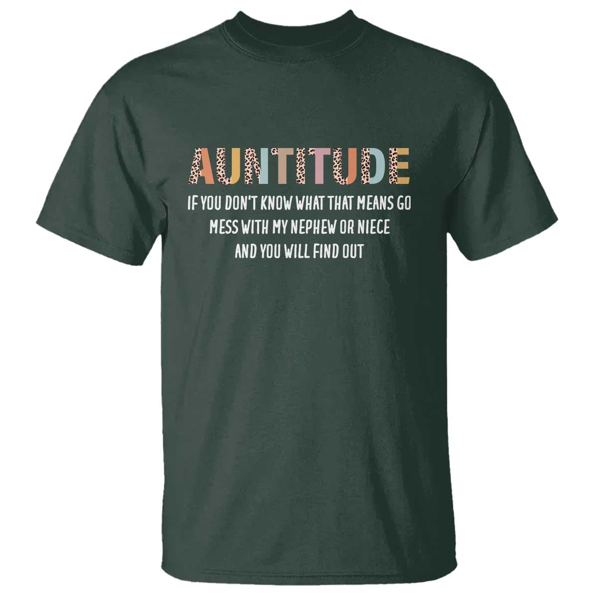 Funny Aunt T Shirt Auntitude Leopard Nephew Niece - Wonder Print Shop