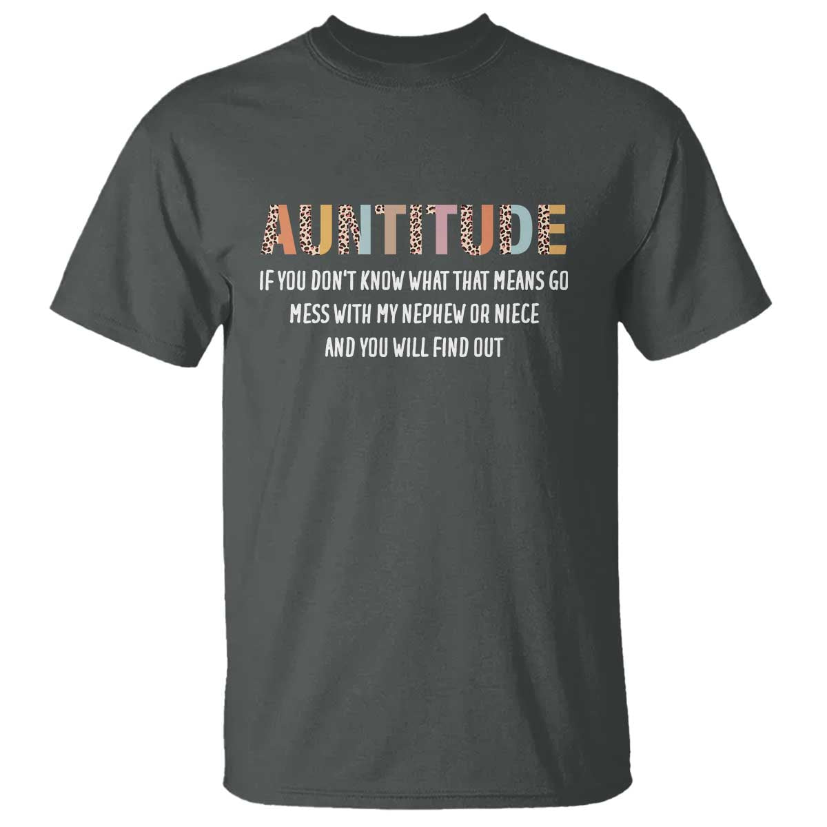 Funny Aunt T Shirt Auntitude Leopard Nephew Niece - Wonder Print Shop