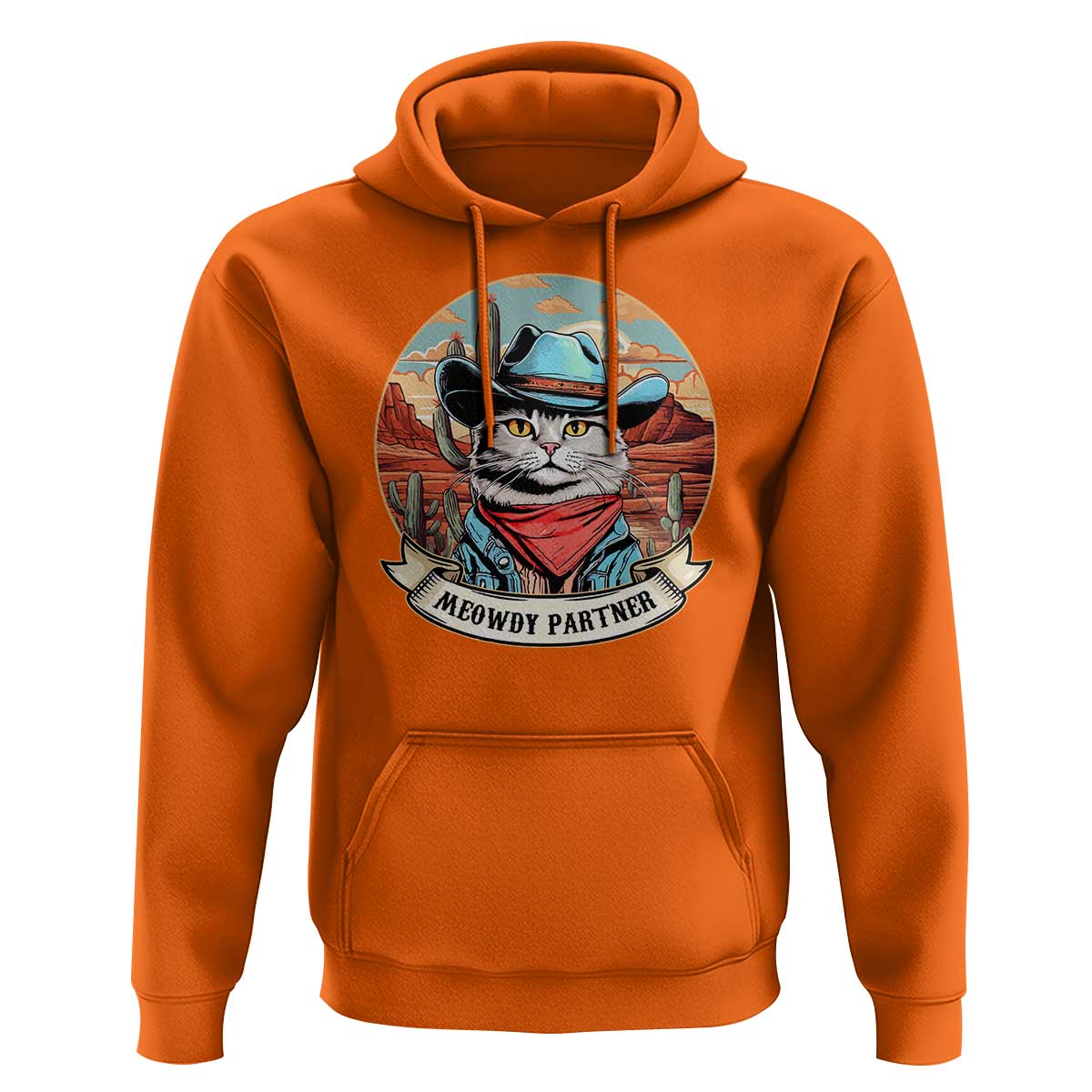 Meowdy Partner Hoodie Cowboy Cat Country Western Pet Owner - Wonder Print Shop