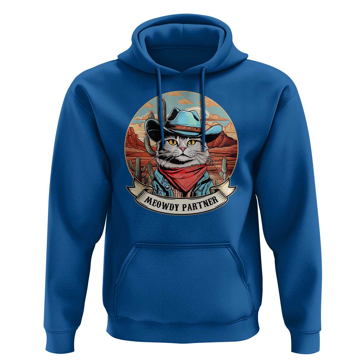 Meowdy Partner Hoodie Cowboy Cat Country Western Pet Owner - Wonder Print Shop