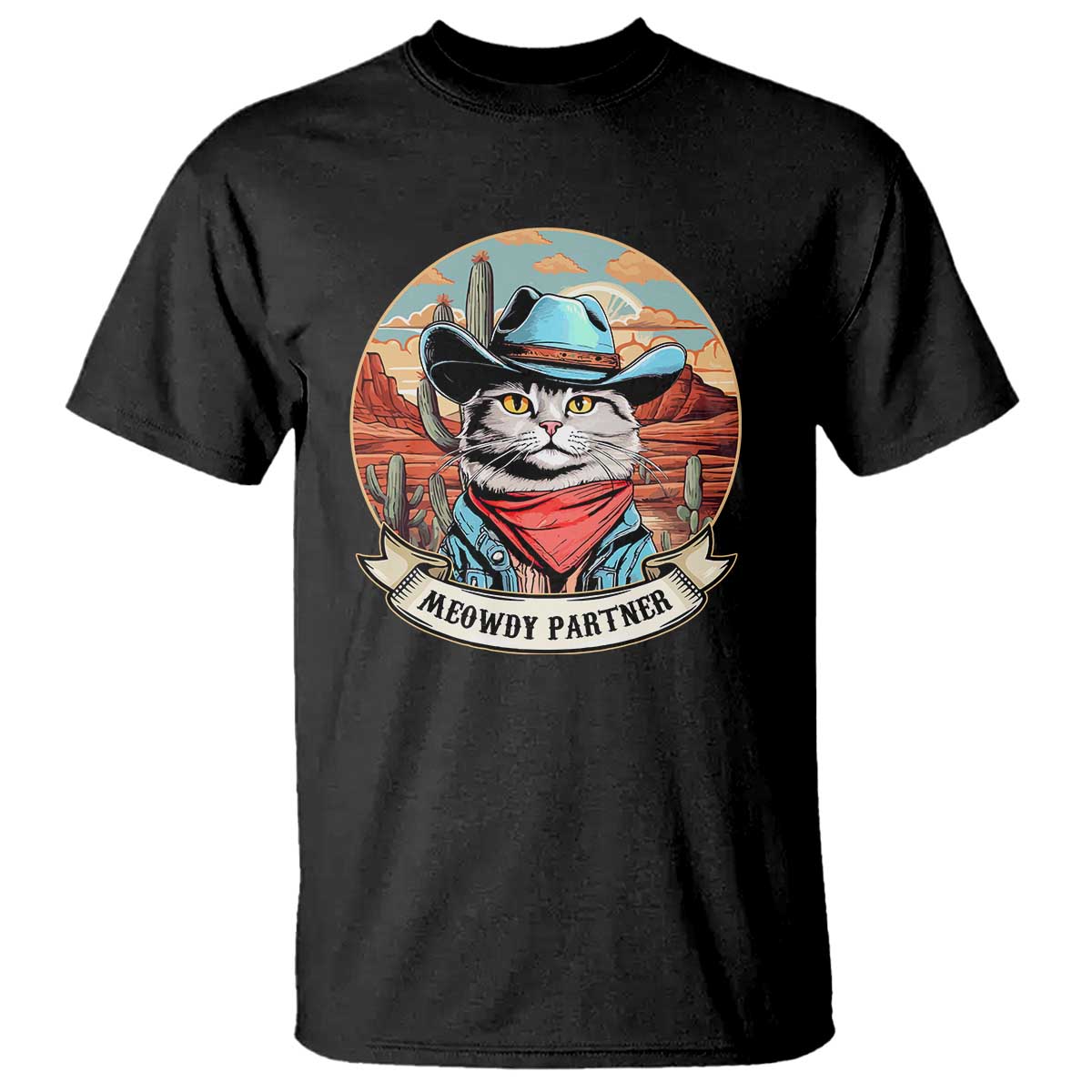 Meowdy Partner T Shirt Cowboy Cat Country Western Pet Owner - Wonder Print Shop