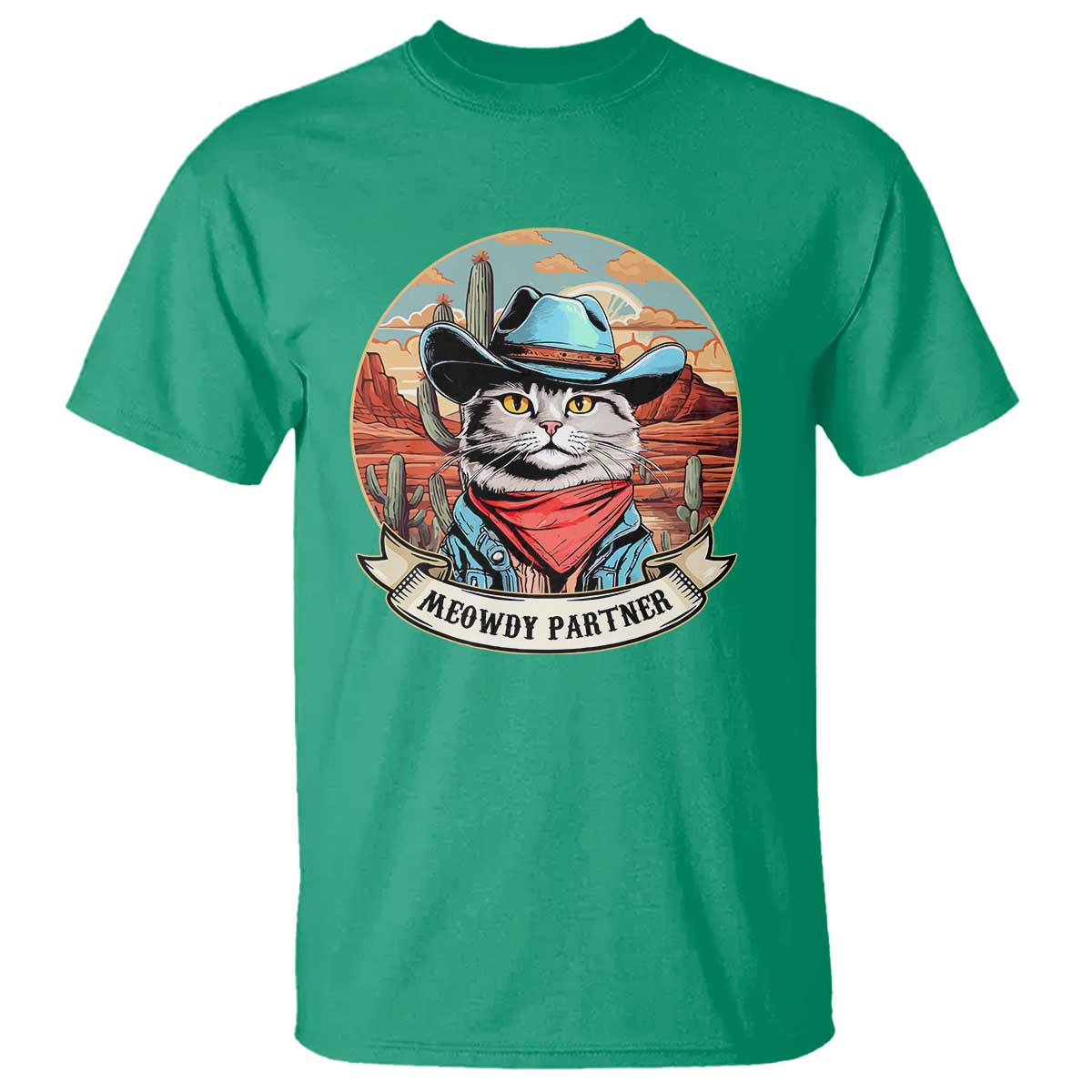 Meowdy Partner T Shirt Cowboy Cat Country Western Pet Owner - Wonder Print Shop