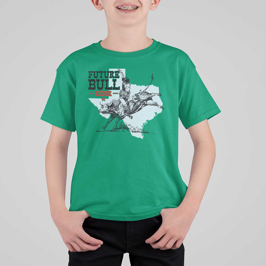Future Bull Rider T Shirt For Kid Rodeo Cowboy Western Texas - Wonder Print Shop