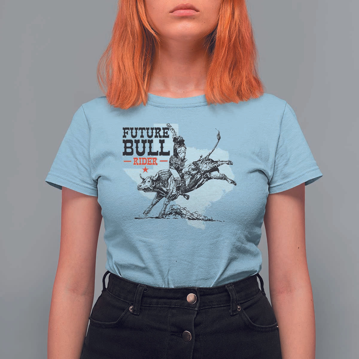 Future Bull Rider T Shirt For Women Rodeo Cowboy Western Texas - Wonder Print Shop
