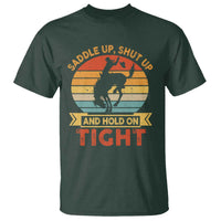 Rodeo Cowboy T Shirt Saddle Up Shut Up And Hold On Tight Western Bronc Riding - Wonder Print Shop