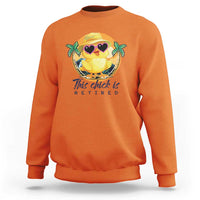This Chick Is Retired Sweatshirt Retirement Tropical Beach - Wonder Print Shop