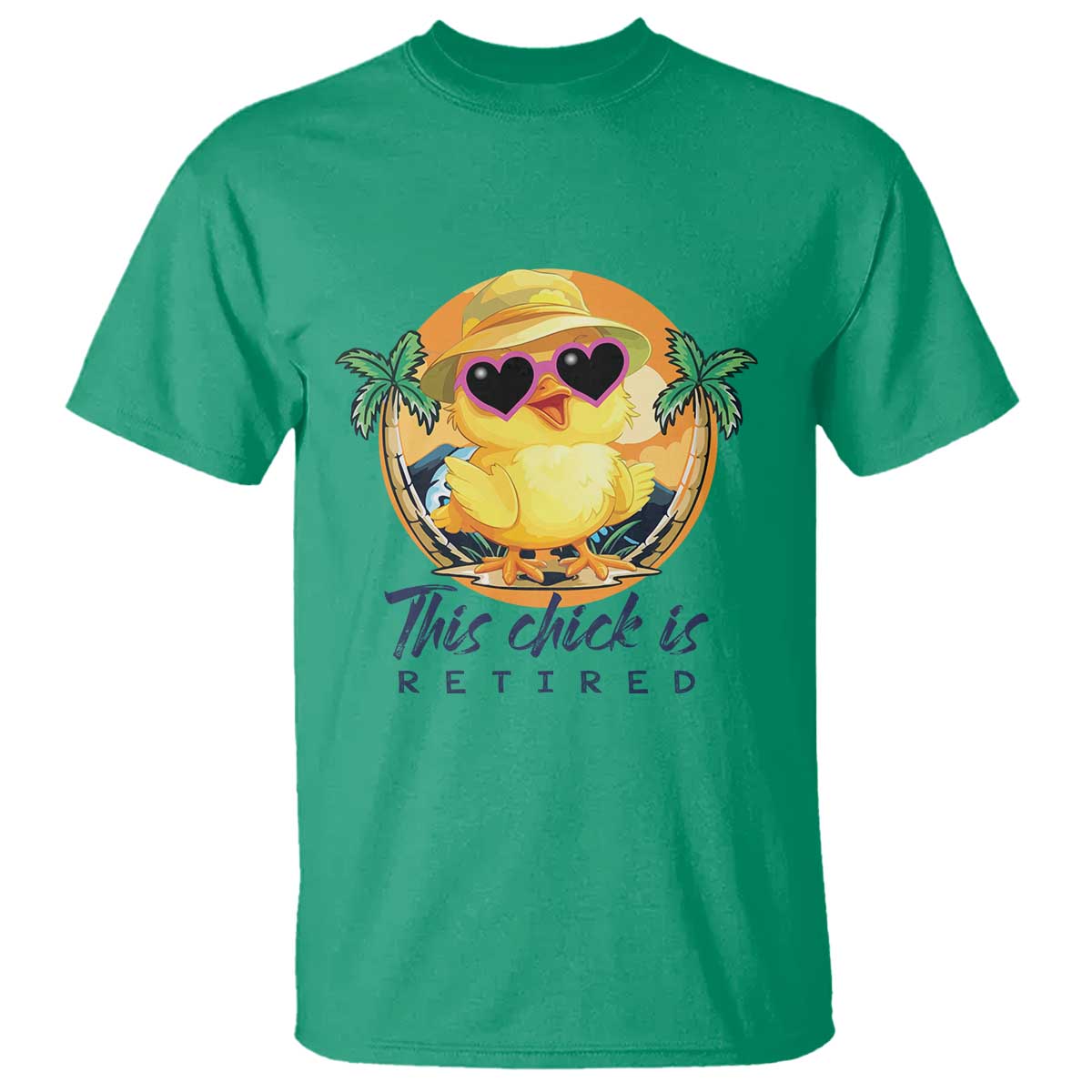 This Chick Is Retired T Shirt Retirement Tropical Beach - Wonder Print Shop