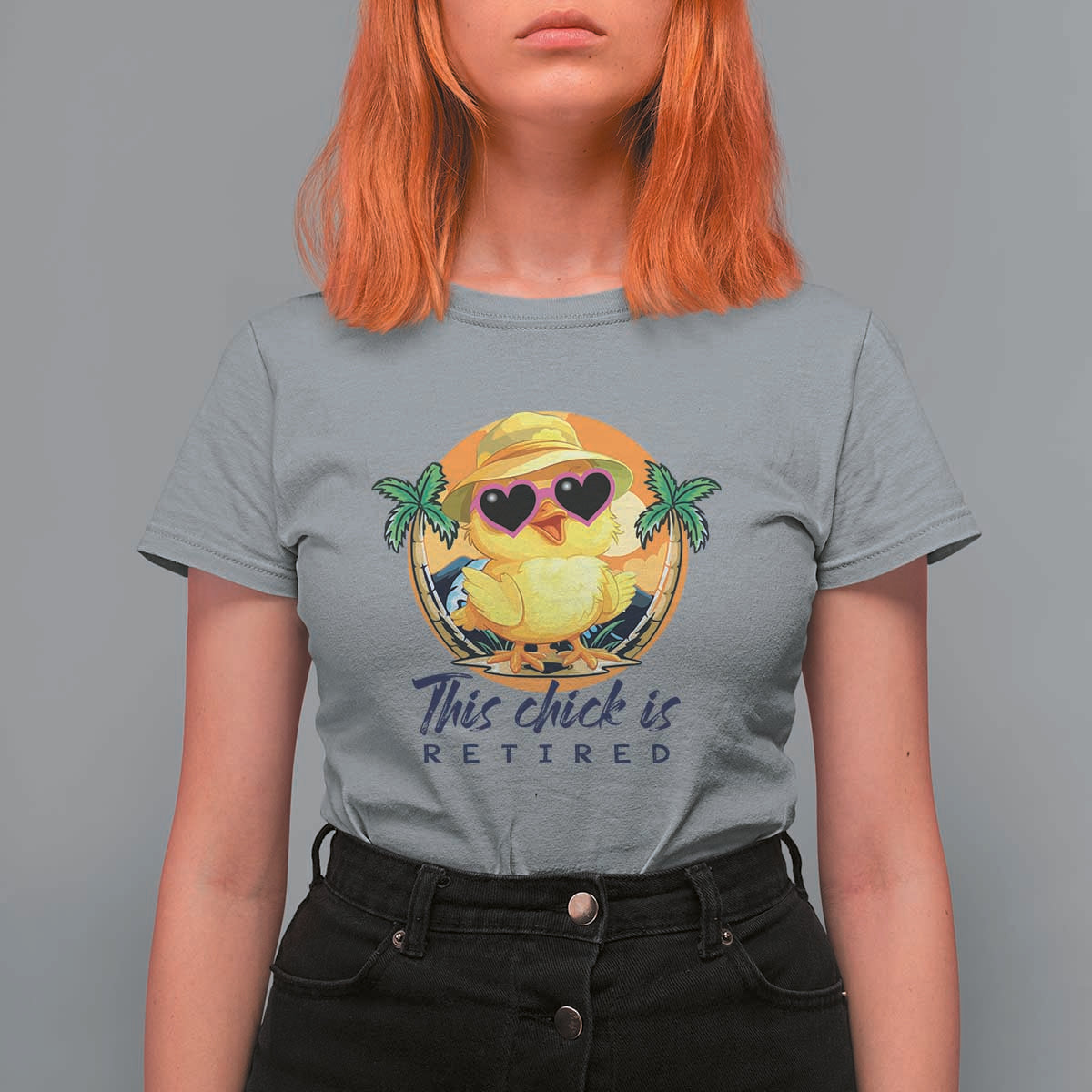 This Chick Is Retired T Shirt For Women Retirement Tropical Beach - Wonder Print Shop