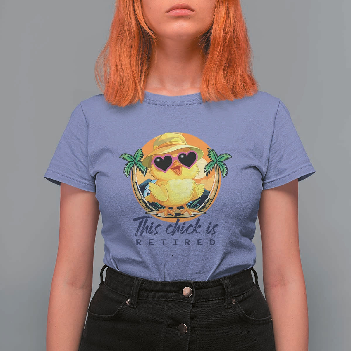 This Chick Is Retired T Shirt For Women Retirement Tropical Beach - Wonder Print Shop