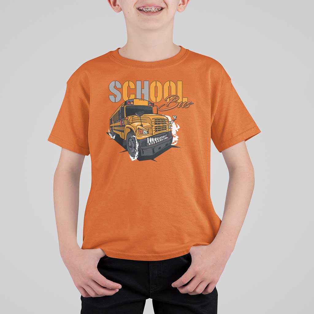 School Bus T Shirt For Kid Yellow Cool Bus Back To School - Wonder Print Shop