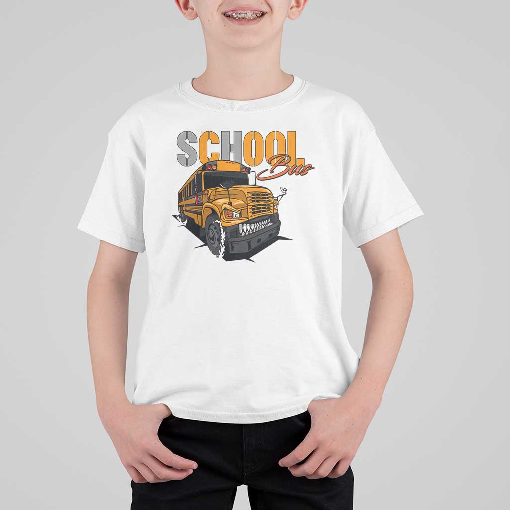 School Bus T Shirt For Kid Yellow Cool Bus Back To School - Wonder Print Shop