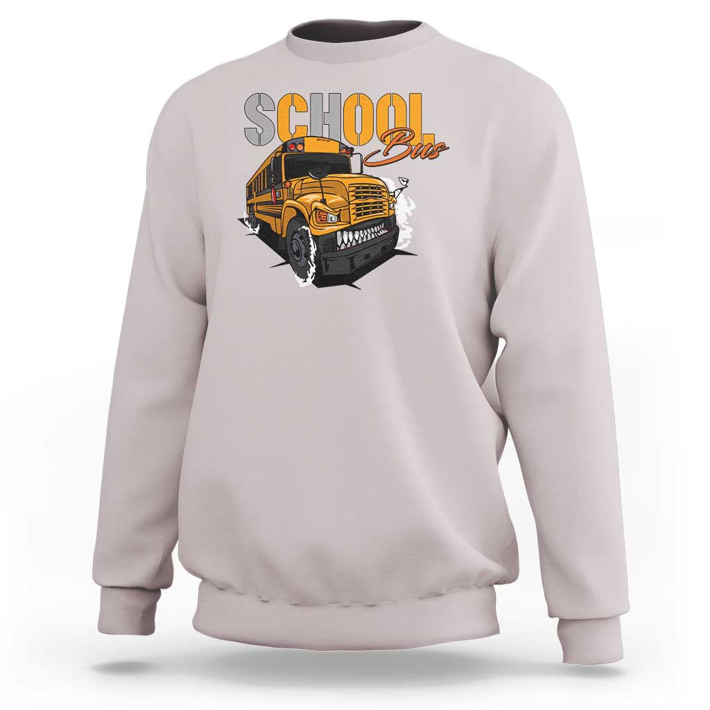 School Bus Sweatshirt Yellow Cool Bus Back To School - Wonder Print Shop