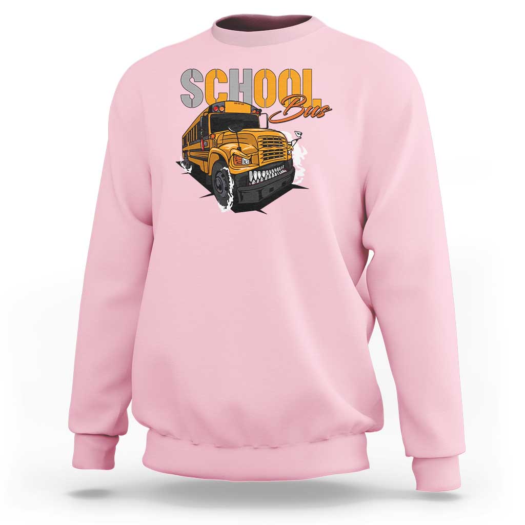 School Bus Sweatshirt Yellow Cool Bus Back To School - Wonder Print Shop