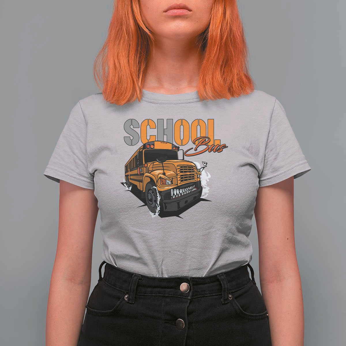 School Bus T Shirt For Women Yellow Cool Bus Back To School - Wonder Print Shop